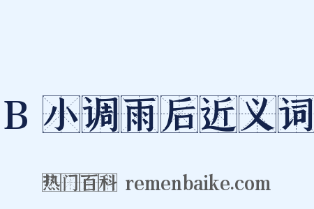 B小调雨后近义词是什么意思的图片